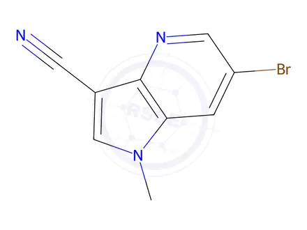 Chemical structure of 6-Bromo-1-methyl-1H-pyrrolo[3,2-b]pyridine-3-carbonitrile