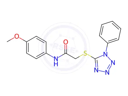 Chemical structure of N-(4-Methoxyphenyl)-2-[(1-phenyl-1H-1,2,3,4-tetrazol-5-yl)sulfanyl]acetamide