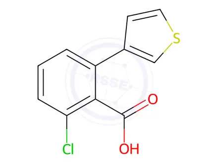 Chemical structure of Benzoic acid, 2-chloro-6-(3-thienyl)-