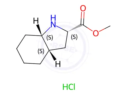 Chemical structure of Methyl (2S,3aS,7aS)-octahydro-1H-indole-2-carboxylate hydrochloride