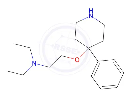 Chemical structure of diethyl[2-[(4-phenylpiperidin-4-yl)oxy]]ethylamine