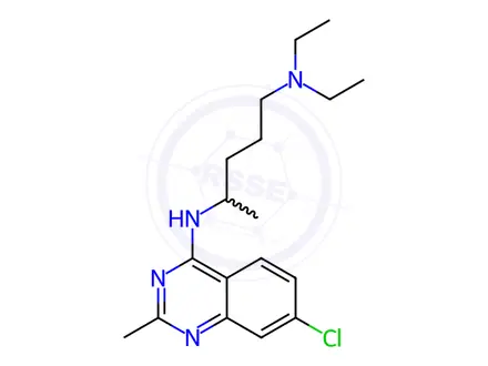 Chemical structure of N4-(7-chloro-2-methylquinazolin-4-yl)-N1,N1-diethylpentane-1,4-diamine
