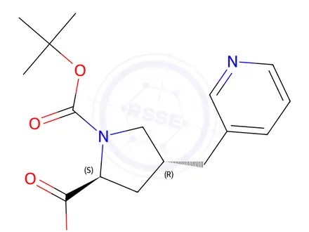 Chemical structure of (2S,4R)-1-(tert-butoxycarbonyl)-4-(pyridin-3-ylmethyl)pyrrolidine-2-carboxylic acid
