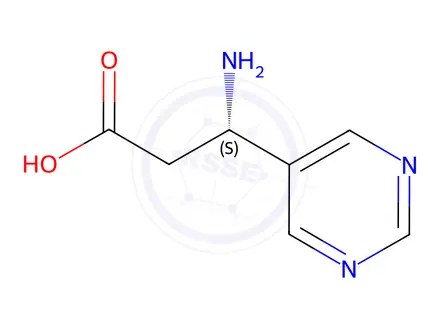 Chemical structure of (3S)-3-AMINO-3-PYRIMIDIN-5-YLPROPANOIC ACID