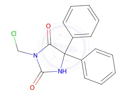 Chemical structure of 3-(chloromethyl)-5,5-diphenyl hydantoin