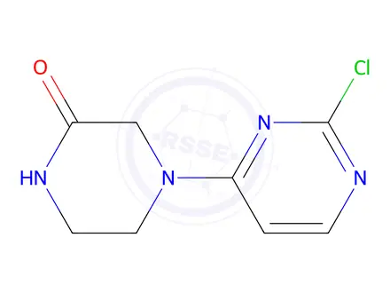 Chemical structure of 4-(2-chloropyrimidin-4-yl)piperazin-2-one