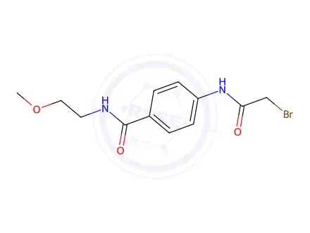 Chemical structure of 4-[(2-Bromoacetyl)amino]-N-(2-methoxyethyl)-benzamide