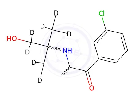 Chemical structure of Hydroxy Bupropion D8