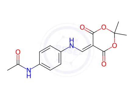 Chemical structure of N-(4-(((2,2-dimethyl-4,6-dioxo-1,3-dioxan-5-ylidene)methyl)amino)phenyl)acetamide