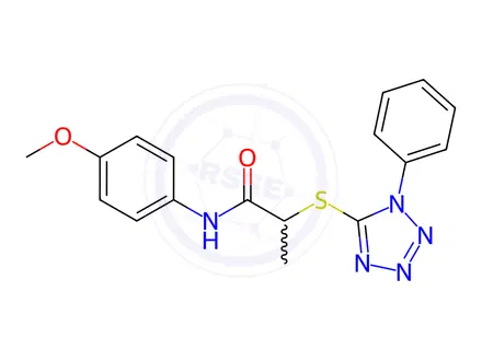 Chemical structure of N-(4-Methoxyphenyl)-2-((1-phenyl-1H-tetrazol-5-yl)thio)propanamide
