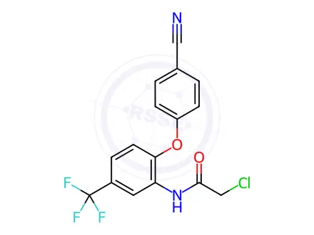 Chemical structure of N1-[2-(4-cyanophenoxy)-5-(trifluoromethyl)phenyl]-2-chloroacetamide