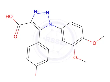 Chemical structure of 1-(3,4-Dimethoxyphenyl)-5-(4-methoxyphenyl)-1H-1,2,3-triazole-4-carboxylic acid