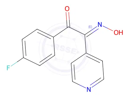 Chemical structure of (E)-1-(4-Fluorophenyl)-2-(hydroxyimino)-2-(pyridin-4-yl)ethanone