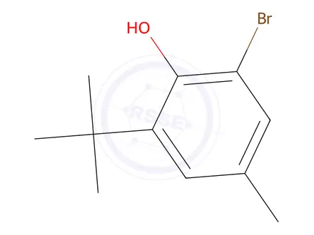 Chemical structure of 2-bromo-6-tert-butyl-4-methylphenol