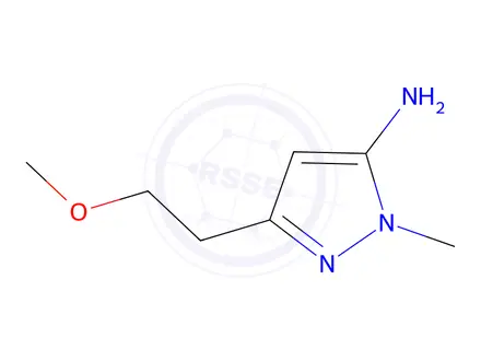Chemical structure of 3-(2-methoxyethyl)-1-methyl-1H-pyrazol-5-amine