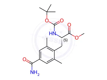 Chemical structure of (S)-Methyl 2-((tert-Butoxycarbonyl)amino)-3-(4-carbamoyl-2,6-dimethylphenyl)propanoate