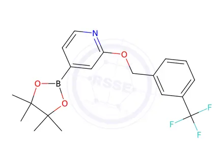 Chemical structure of 4-(4,4,5,5-Tetramethyl-1,3,2-dioxaborolan-2-yl)-2-((3-(trifluoromethyl)benzyl)oxy)pyridine