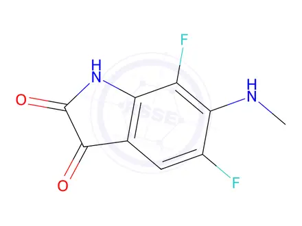 Chemical structure of 5,7-Difluoro-6-(methylamino)indoline-2,3-dione