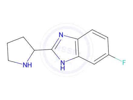 Chemical structure of 6-Fluoro-2-(2-pyrrolidinyl)-1H-benzimidazole