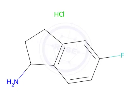 Chemical structure of 5-Fluoro-2,3-dihydro-1H-inden-1-amine hydrochloride