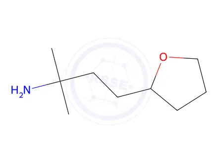 Chemical structure of 2-Methyl-4-(tetrahydrofuran-2-yl)butan-2-amine