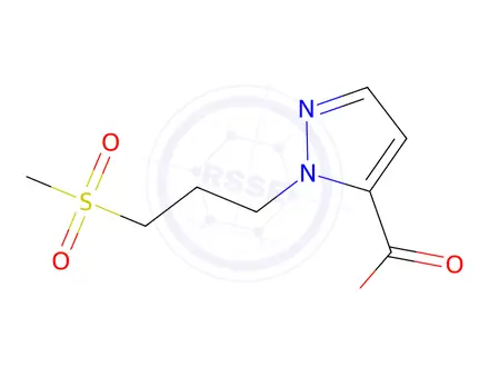 Chemical structure of 1-(3-(Methylsulfonyl)propyl)-1H-pyrazole-5-carboxylic acid
