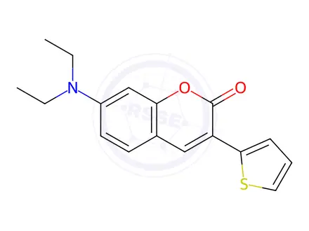 Chemical structure of 7-(Diethylamino)-3-(2-thienyl)coumarin
