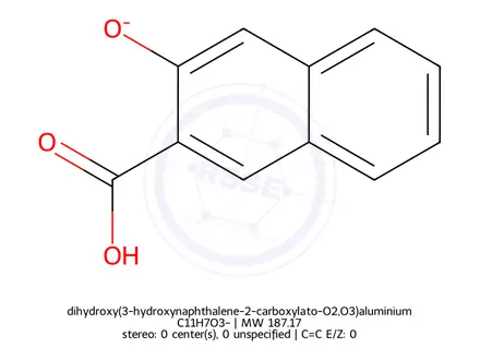 Chemical structure of dihydroxy(3-hydroxynaphthalene-2-carboxylato-O2,O3)aluminium