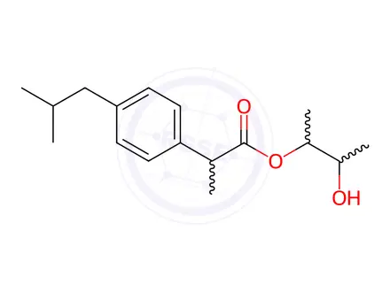 Chemical structure of Ibuprofen 2,3-Butylene Glycol Ester