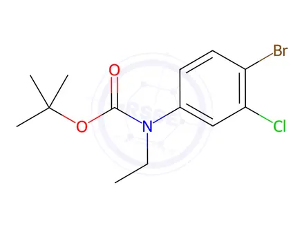 Chemical structure of Carbamic acid, N-(4-bromo-3-chlorophenyl)-N-ethyl-, 1,1-dimethylethyl ester