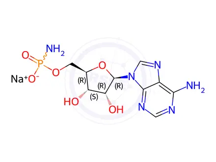 Chemical structure of Adenosine 5-Monophosphoramidate Sodium Salt