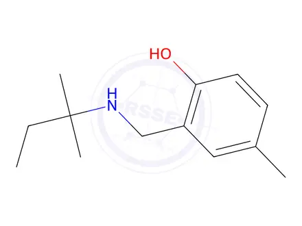 Chemical structure of 4-Methyl-2-((tert-pentylamino)methyl)phenol
