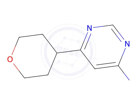 Chemical structure of 6-(oxan-4-yl)pyrimidin-4-amine