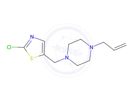 Chemical structure of 1-[(2-Chloro-1,3-thiazol-5-yl)methyl]-4-(prop-2-en-1-yl)piperazine