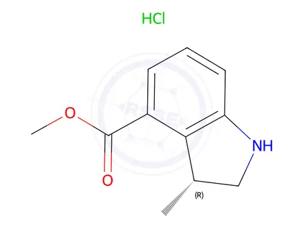 Chemical structure of Methyl (R)-3-methylindoline-4-carboxylate hydrochloride