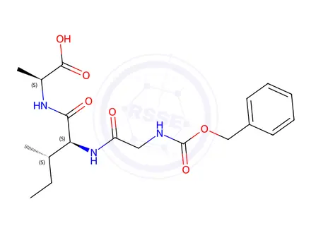 Chemical structure of Z-Gly-Ile-Ala-OH