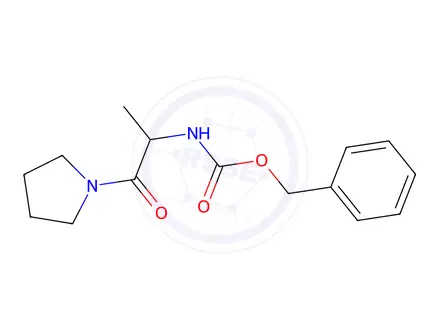 Chemical structure of Benzyl DL-N-[1-oxo-1-(pyrrolidin-1-yl)propan-2-yl]carbamate
