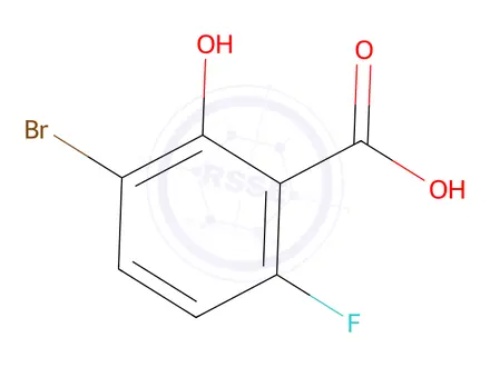 Chemical structure of 3-bromo-6-fluoro-2-hydroxybenzoic acid