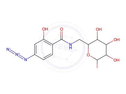 Chemical structure of 6-(4-Azido-2-hydroxybenzamido)-6-deoxy-D-glucopyranose