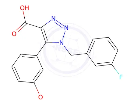 Chemical structure of 1-(3-Fluorobenzyl)-5-(3-methoxyphenyl)-1H-1,2,3-triazole-4-carboxylic acid