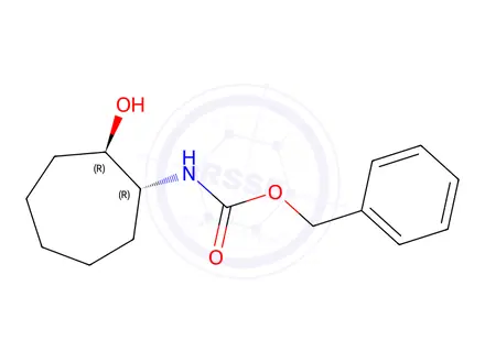 Chemical structure of benzyl N-[(1R,2R)-2-hydroxycycloheptyl]carbamate