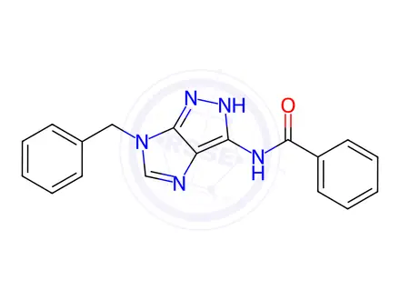 Chemical structure of N-(6-Benzyl-1,6-dihydroimidazo[4,5-c]pyrazol-3-yl)benzamide