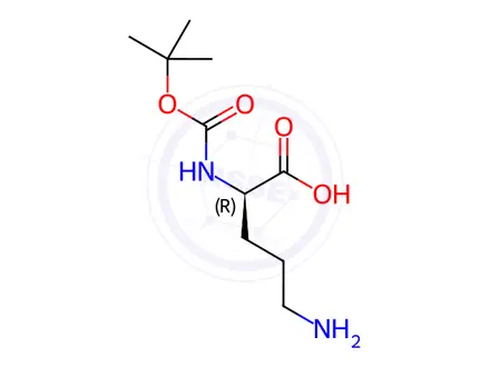 Chemical structure of BOC-D-ORN-OH