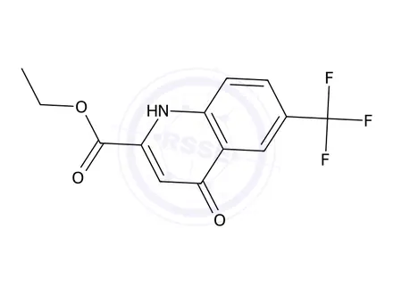 Chemical structure of ETHYL 4-HYDROXY-6-(TRIFLUOROMETHYL)QUINOLINE-2-CARBOXYLATE