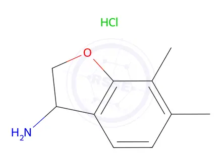 Chemical structure of 6,7-Dimethyl-2,3-dihydro-1-benzofuran-3-amine hydrochloride