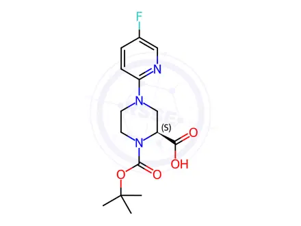 Chemical structure of (S)-1-(tert-Butoxycarbonyl)-4-(5-fluoropyridin-2-yl)piperazine-2-carboxylic acid
