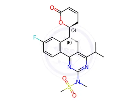 Chemical structure of Rosuvastatin (6R)-Anhydro Lactone Impurity