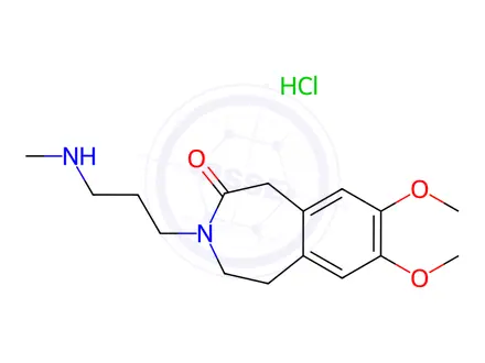 Chemical structure of 7,8-Dimethoxy-3-(3-(methylamino)propyl)-1,3,4,5-tetrahydro-2H-benzo[d]azepin-2-one Hydrochloride
