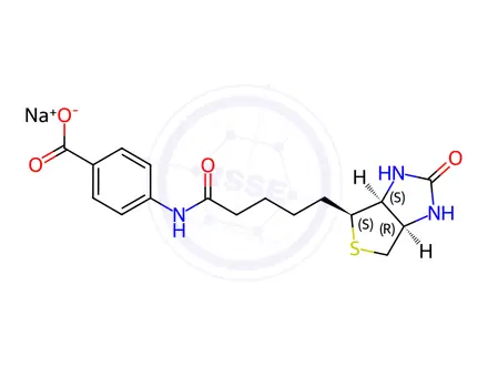 Chemical structure of (+)-Biotin 4-Amidobenzoic Acid, Sodium Salt