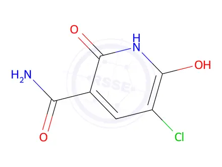 Chemical structure of 5-Chloro-6-hydroxy-2-oxo-1,2-dihydropyridine-3-carboxamide